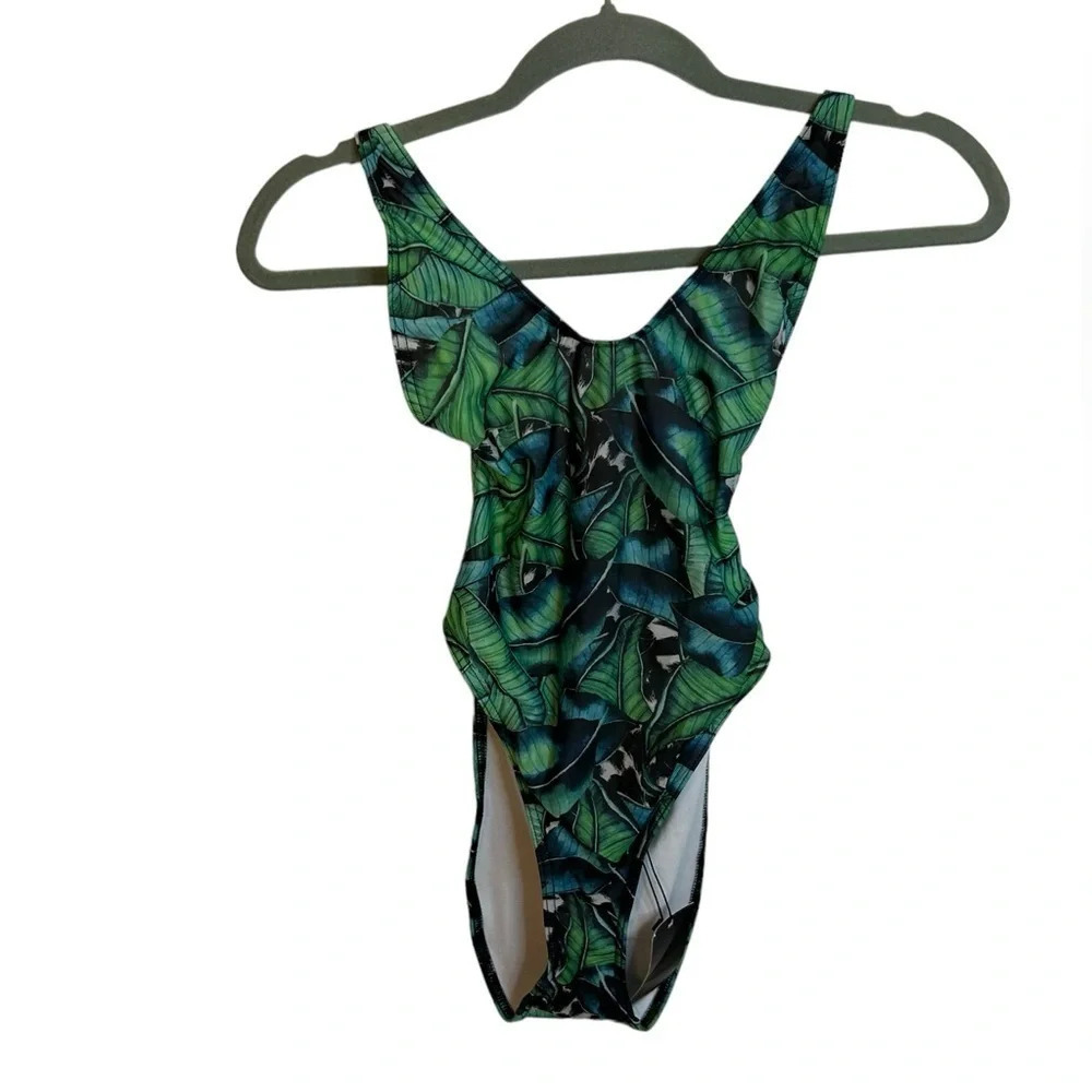 Nwt Nasty Gal Palm Animal Print Strappy Back Swimsuit